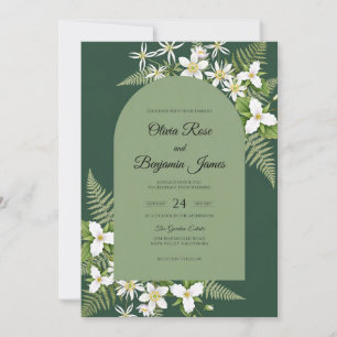 Deep Emerald Fern Wedding Invitation