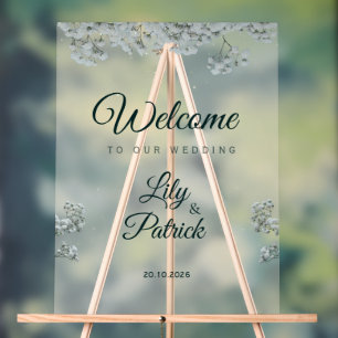 Deep emerald Green baby's breath Acrylic Sign
