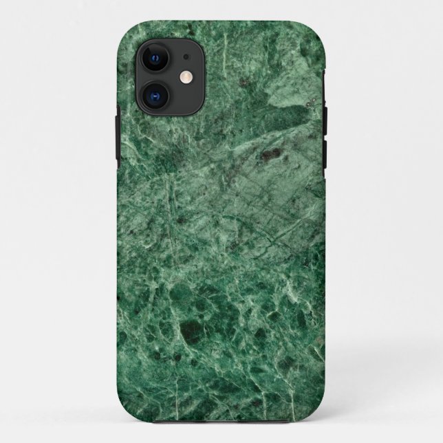 Deep Emerald Green Marble Stone Elegant, Classy Case-Mate iPhone Case (Back)