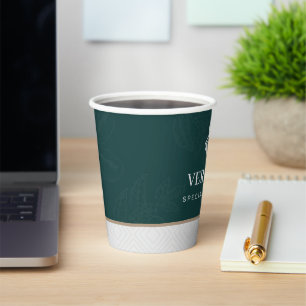 Deep Emerald Green Specialty Coffee Shop Paper Cup