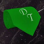 deep emerald - your monograms tie<br><div class="desc">Solid colour necktie in deep emerald green (# 046307). You can personalize this necktie with your own monograms. This colour is trendy and timeless, like a 55th wedding anniversary . Also ideal for the zodiac sign Aries It is a bold and dynamic fire sign, and the rich, vibrant hue of...</div>