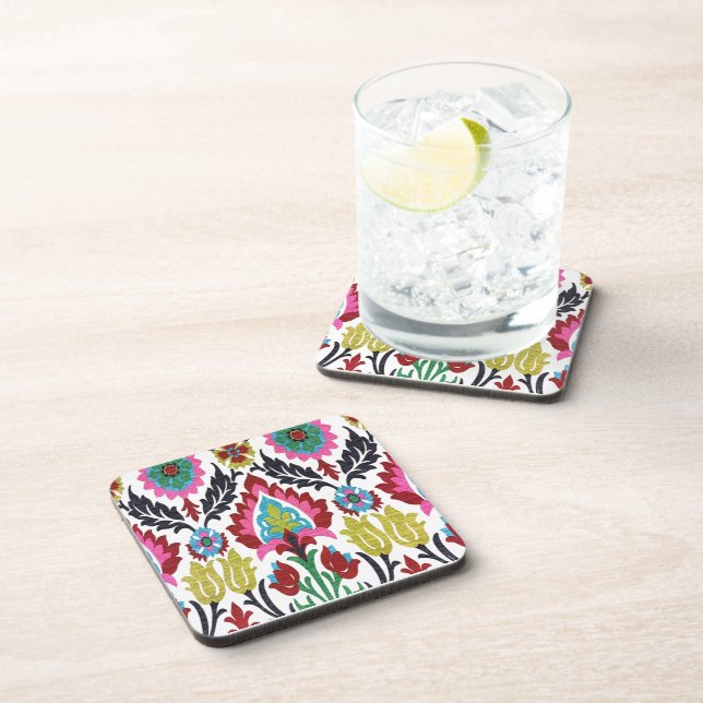 Deep Floral Art Coaster (Right Side)