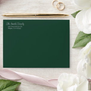 Deep Forest And Silver Mist Customizable Wedding  Envelope