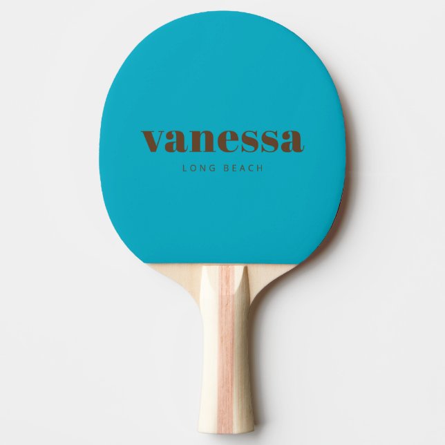 Deep Forest Brown Rev Minimal Modern Classic Name Ping Pong Paddle (Front)