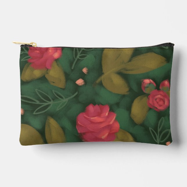 Deep Forest Floral Pouch (Front)