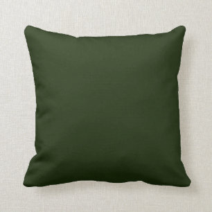 Deep forest green solid colour throw pillow