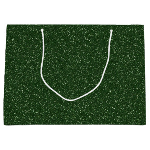 Deep Forest Green Sparkle Glitter Large Gift Bag