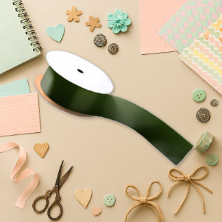 Deep Forest Green Style Year-Round Craft Satin Ribbon