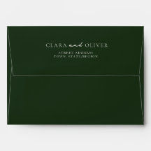 Deep Forest Green Vineyard Wedding Return Address