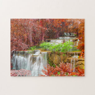 Deep Forest Waterfall Jigsaw Puzzle