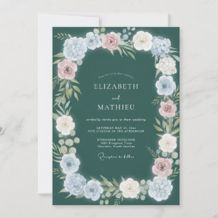 Deep Forest Wildflower Wedding Invitation