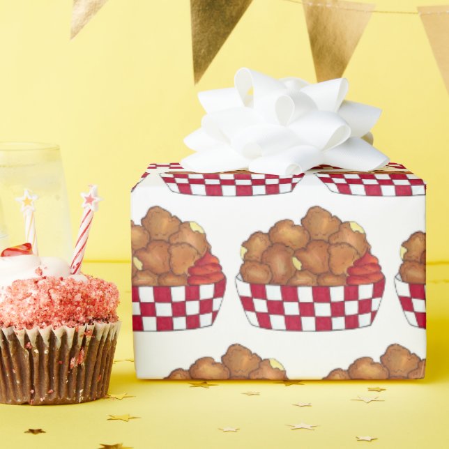 Deep Fried Cheese Curds Minnesota Wisconsin Food Wrapping Paper (Birthday Party)