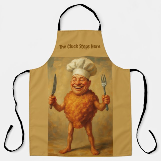 “Deep Fried Dreams” –  A Humourous Portrait Apron (Front)