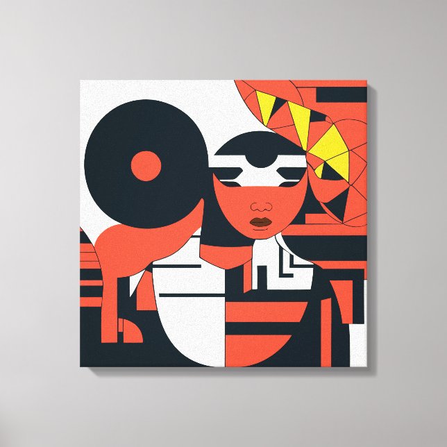 Deep geometric art abstraction canvas print (Front)