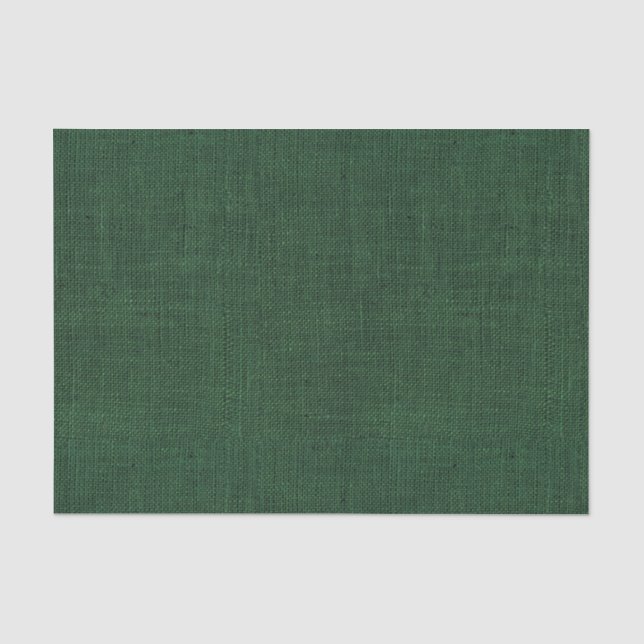 Deep Green Burlap Texture Tissue Paper (Front)