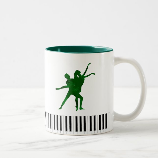 Deep Green I PDD White Ballet Pianist Pers. Two-To Two-Tone Coffee Mug (Right)