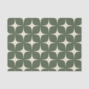 Deep Green Ivory Mid Century Modern Elegant Boho Tissue Paper