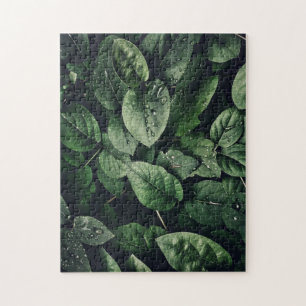 Deep Green Jungle Leaf Foliage Jigsaw Puzzle