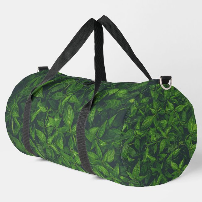Deep Green Leaves  Duffle Bag (Left Corner)