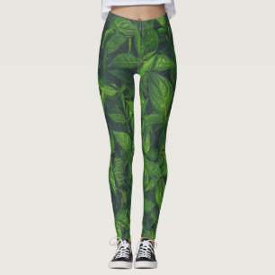 Deep Green Leaves Leggings