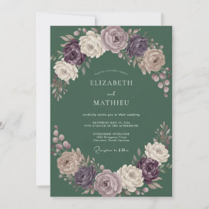 Deep Green Magnificent Woodland Wedding Invitation
