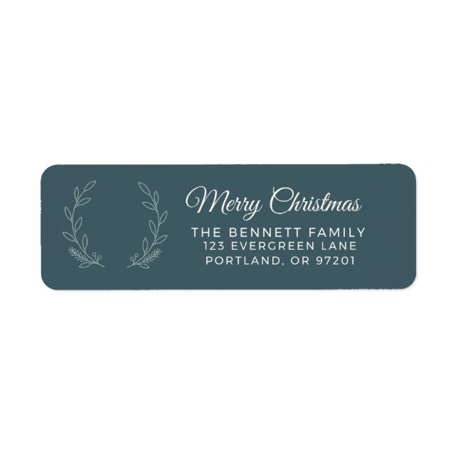 Deep Green Olive Christmas Return Address (Front)