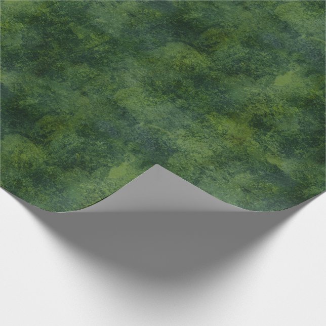 Deep Green Rustic Texture Wrapping Paper (Corner)