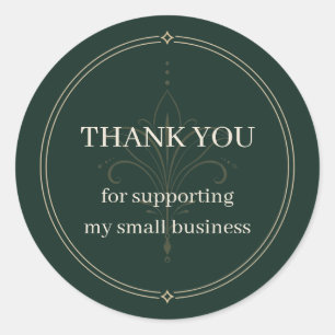Deep Green Small Business Thank You Sticker