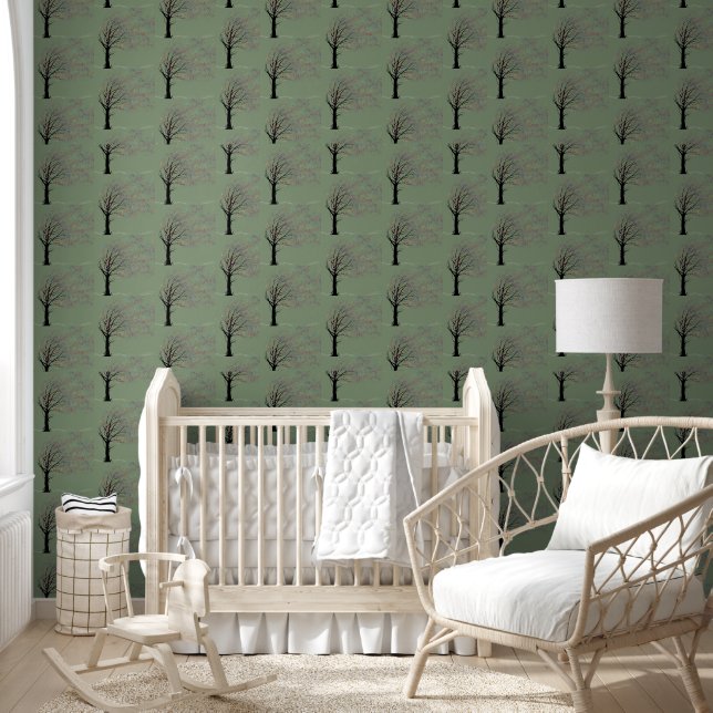 Deep green tree wall paper wallpaper  (Kids)