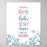 Deep Green Turquoise Love Customizable