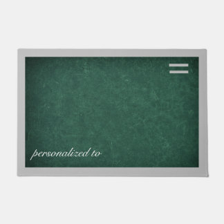 Deep green with grey border custom doormat