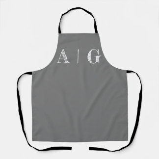 Deep Grey Beige and White Apron- Customizable  Apron