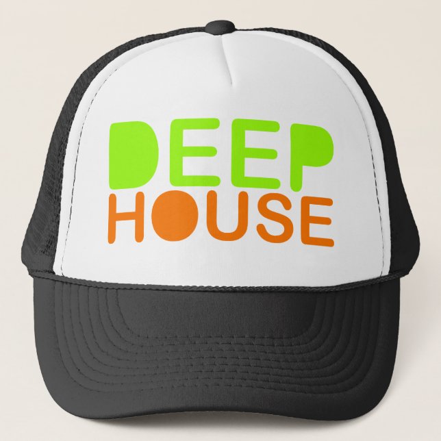 deep house music dj style trucker baseball cap (Front)