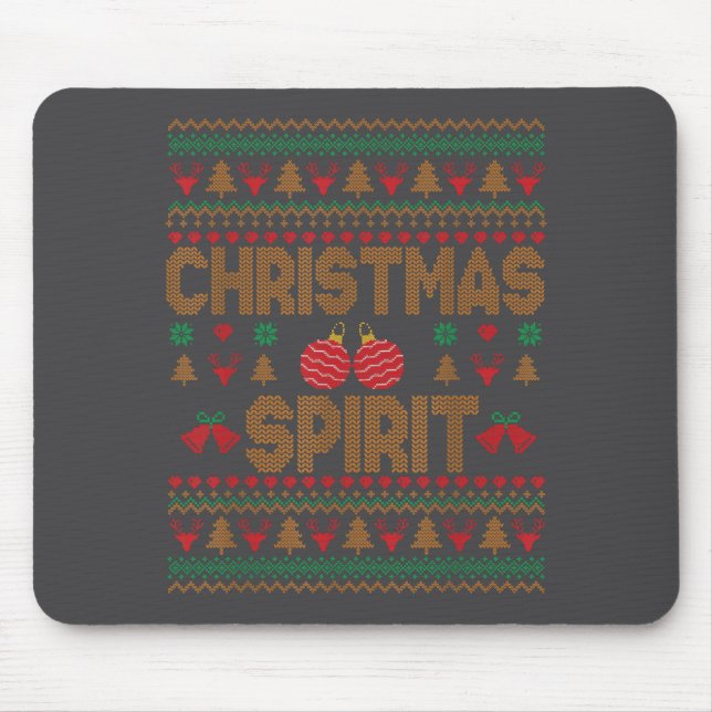 Deep In Christmas Srit Couples Matching Ugly Sweat Mouse Pad (Front)