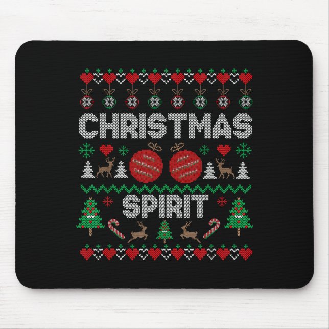 Deep In Christmas Srit Couples Matching Ugly Sweat Mouse Pad (Front)