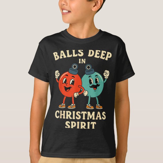 Deep In Christmas Srit Funny Retro Holiday Humor  T-Shirt (Front)