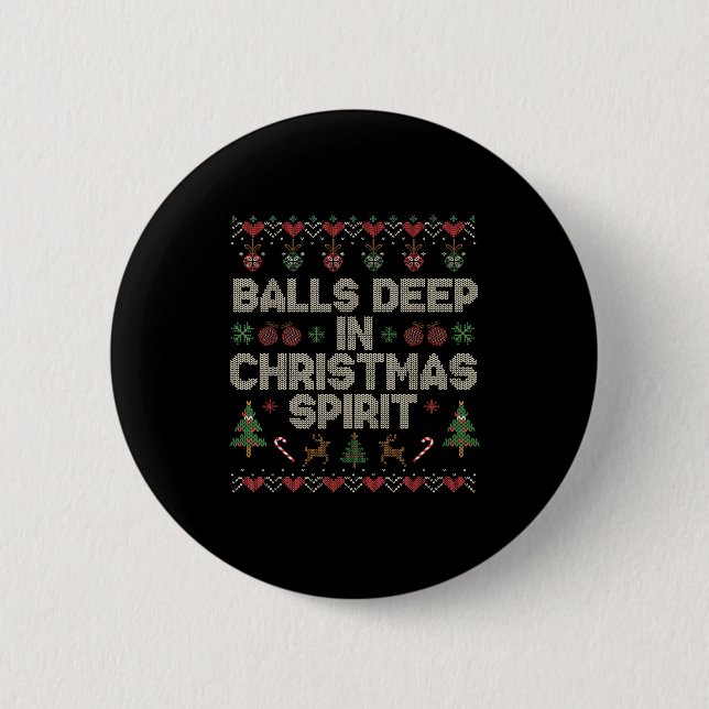 Deep In The Christmas Srit Couple Matching Christm 2 Inch Round Button (Front)