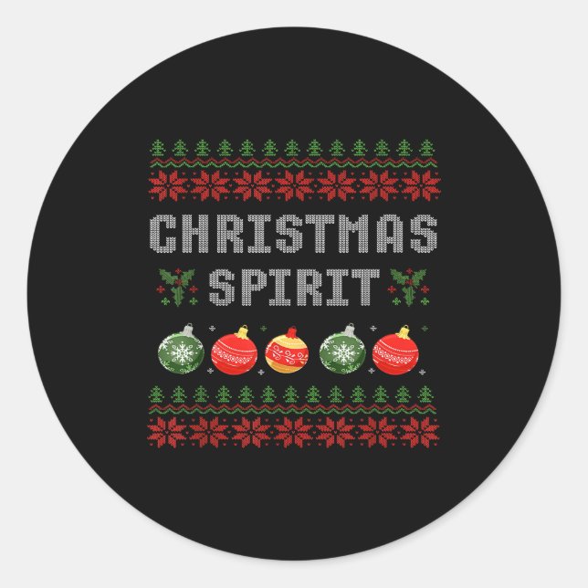 Deep In The Christmas Srit Couples Matching Ugly  Classic Round Sticker (Front)
