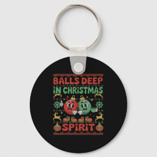 Deep In The Christmas Srit Xmas Husband Ugly Sweat Keychain