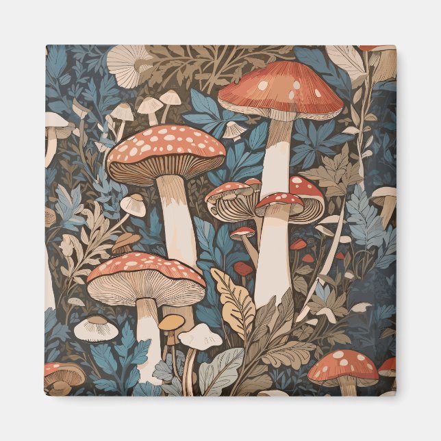Deep In the Forest Mushrooms Magnet (Front)