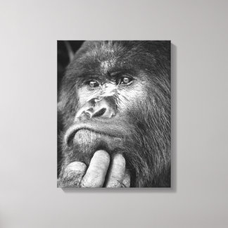Deep in Though Gorilla Canvas Print