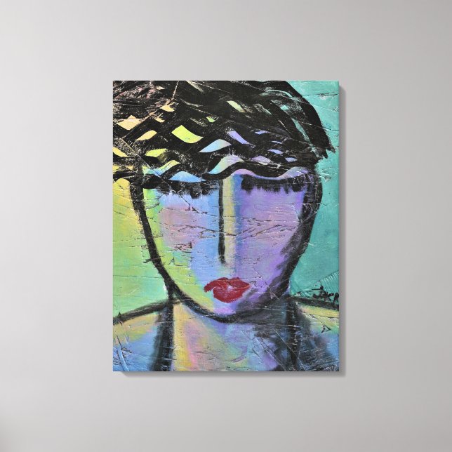 Deep in Thought Abstract Acrylic Painting Canvas Print (Front)