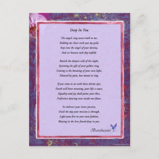 Deep In You Poem Postcard