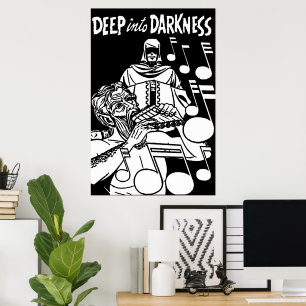Deep Into Darkness Vintage Comics Grim Reaper art  Poster
