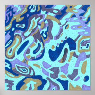 "Deep is the Ocean" 12x12 Original Abstract Poster