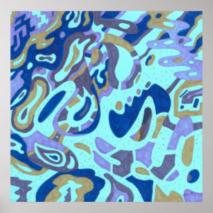 "Deep is the Ocean" Original Abstract Poster