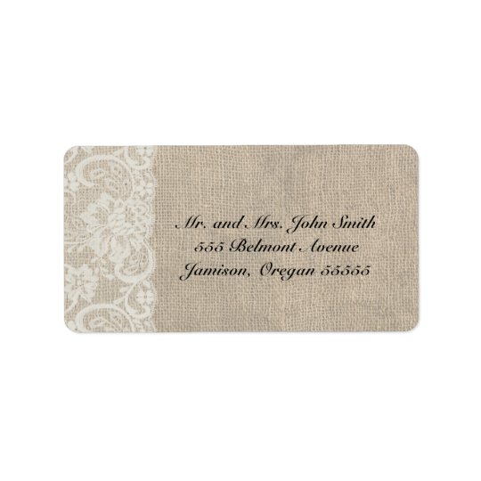 DEEP IVORY Lace and Burlap Address Labels