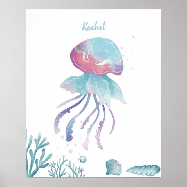 Deep Jellyfish Love Customizable Poster (Front)