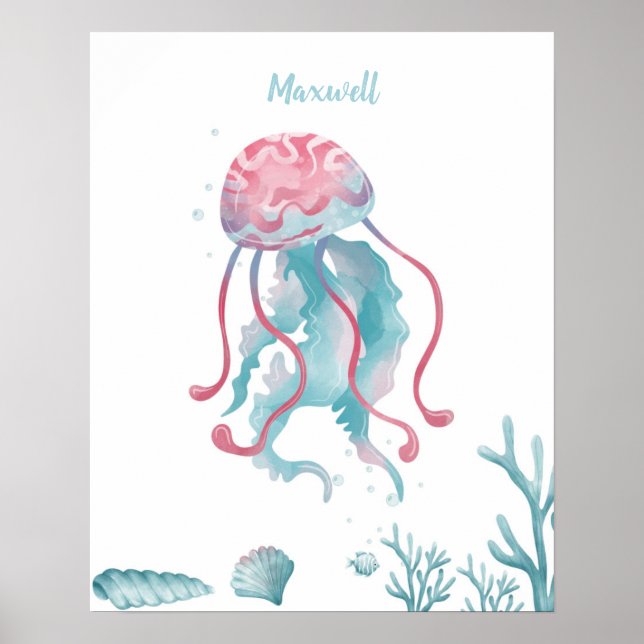 Deep Jellyfish Love Customizable Poster (Front)
