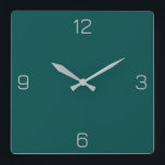 Deep Jungle Green 004B49 Colour - Add a Name Optio Square Wall Clock<br><div class="desc">Add a name, initials or some text, or keep the colour alone. Colour coordinates with other items in the store based on the name and the HEX code (six-digit hex triplet) shown. Use this code to mix, match and customize any other item to go with this, or to add to...</div>